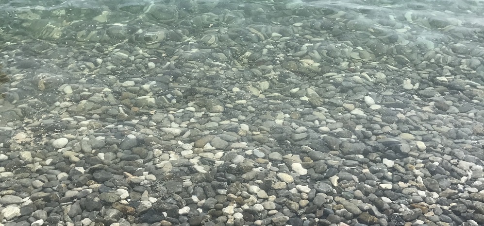 smooth stones in water